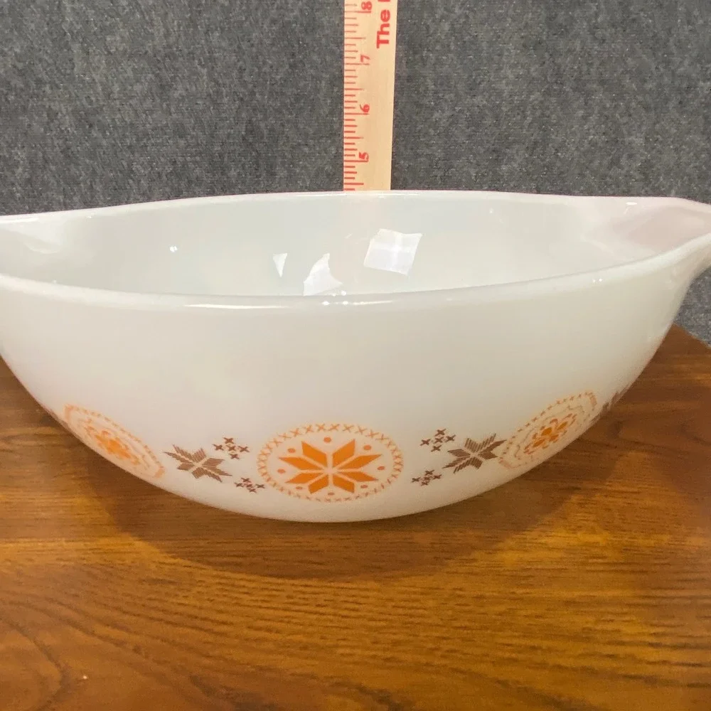 Vintage Pyrex Town & Country Cinderella 444 Mixing Bowl 4 Quart‎ Brown Orange